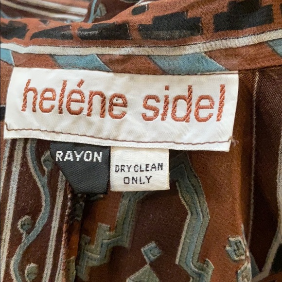 Heléne Sidel rayon open front brown/blue cardigan/kimono. - Picture 4 of 4